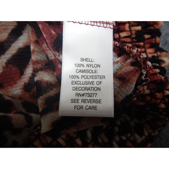 Apt 9 Blouse Top Women's Plus Size‎ 3X Leopard Print Cap Sleeve V-Neck Henley - Picture 4 of 8